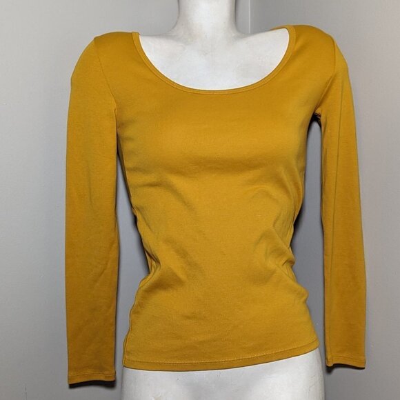 J Crew Factory Long Sleeve Fine Rib Scoop Neck Tee XS NWT - Picture 3 of 7